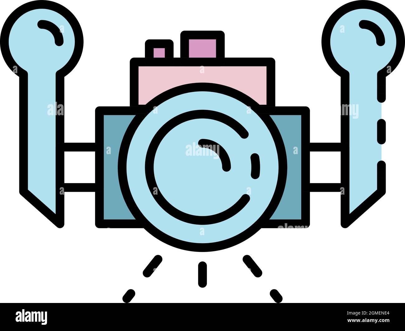 Underwater camera icon. Outline underwater camera vector icon color ...