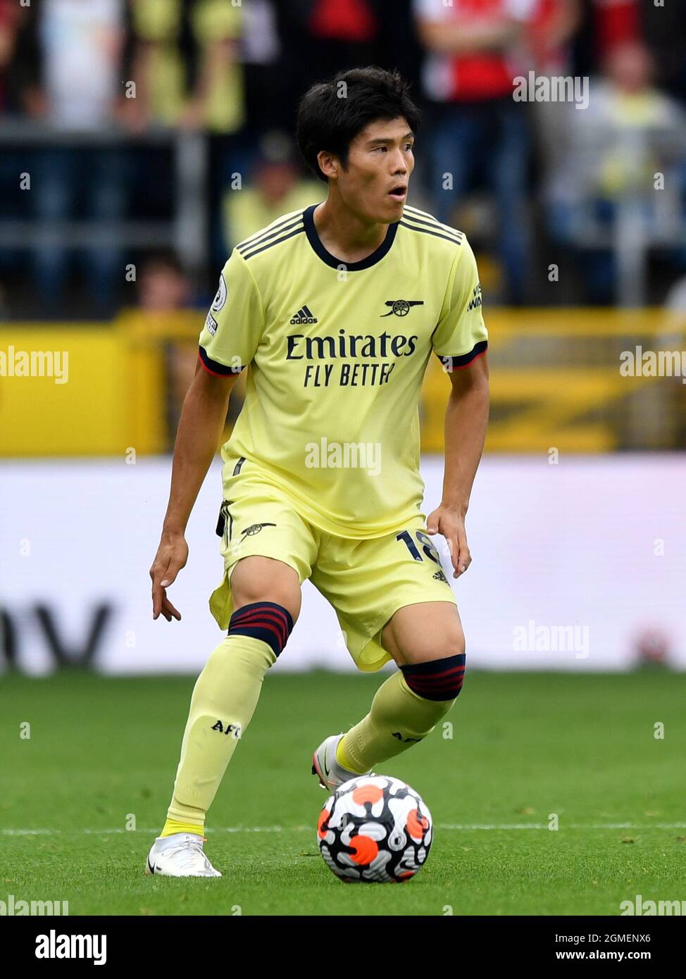 Arsenal's Takehiro Tomiyasu during the Premier League match at Turf Moor, Burnley. Picture date: Saturday September 18, 2021. Stock Photo