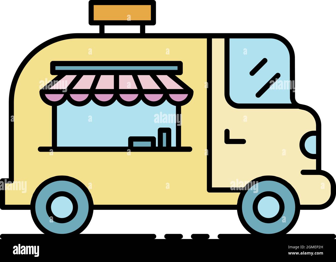 Ice cream cart. Cartoon street food icon Stock Vector Image & Art - Alamy