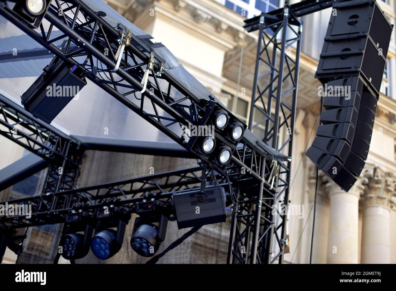 Ramp of sound and light on a stage Stock Photo - Alamy