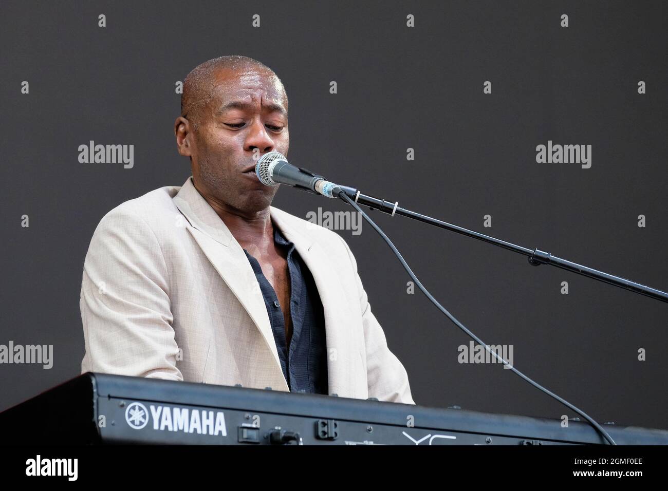 Newport, UK. 18th Sep, 2021. Andrew Roachford, MBE, British singer songwriter and keyboard player with the pop, rock and soul band Roachwood performing live on stage at the Isle of Wight Festival. Credit: SOPA Images Limited/Alamy Live News Stock Photo
