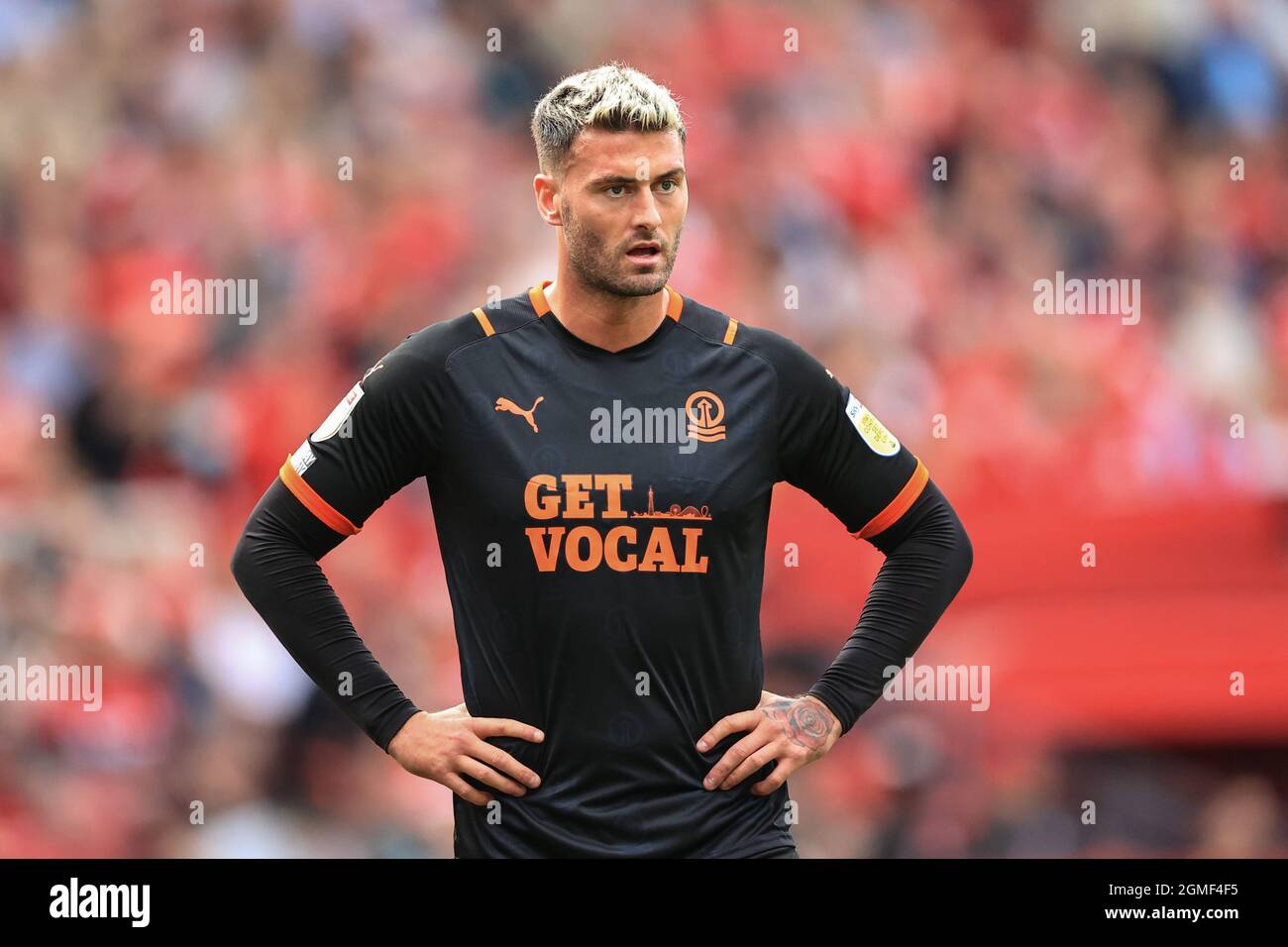 Gary Madine 14 of Blackpool during the game Stock Photo Alamy