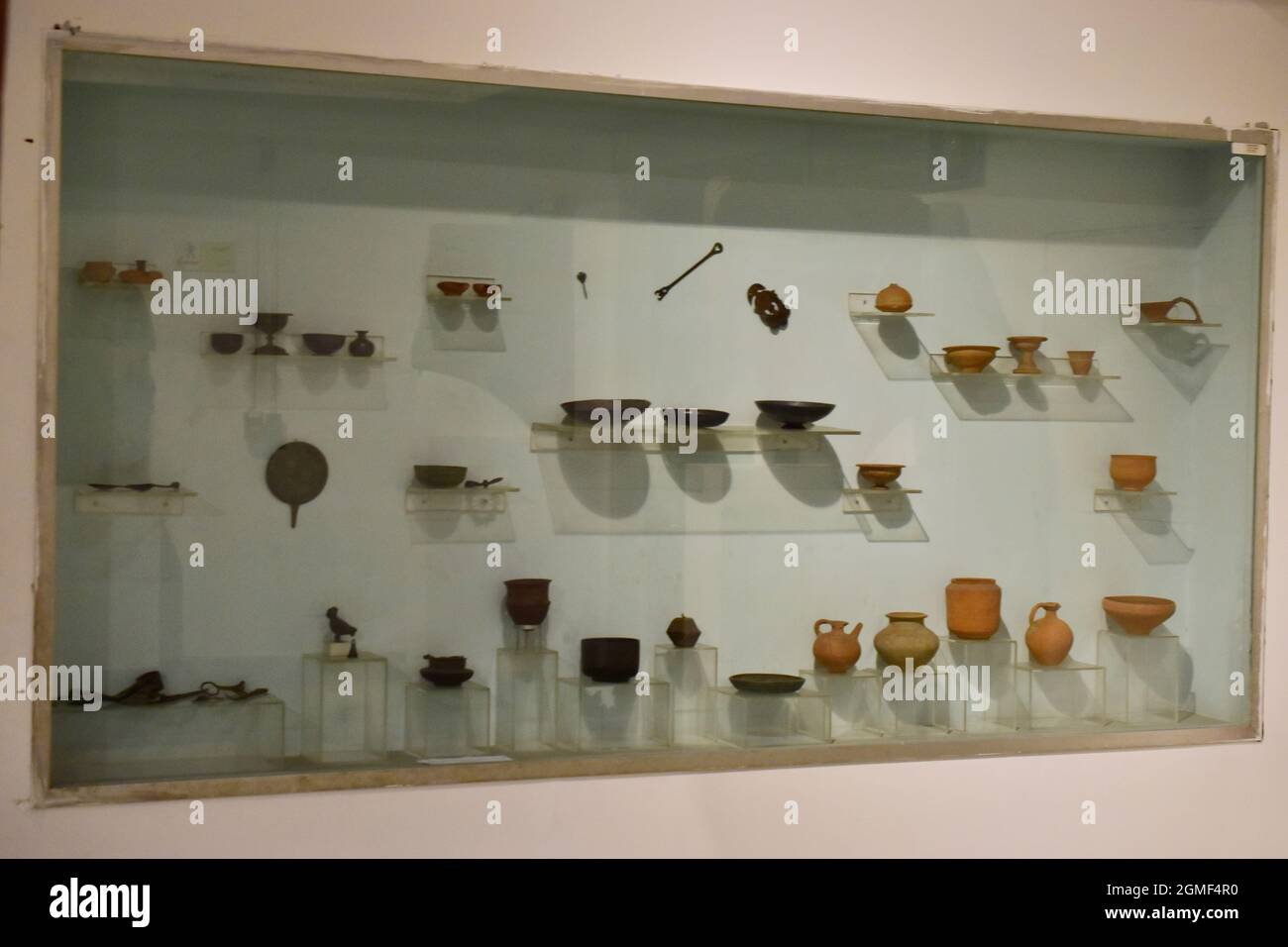 New Delhi, India August 25, 2019 Antique Mughal Pottery Displayed at