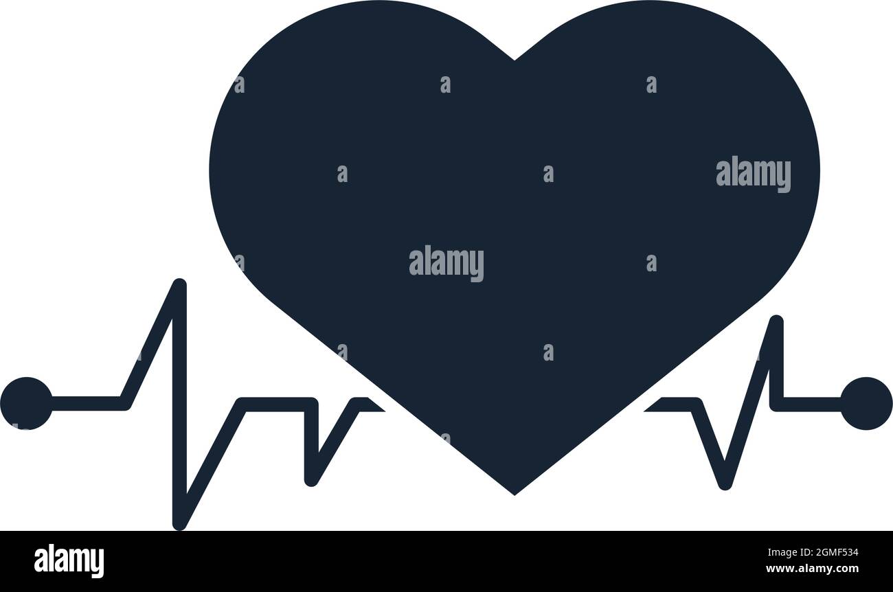 heart cardio silhouette Stock Vector Image & Art - Alamy