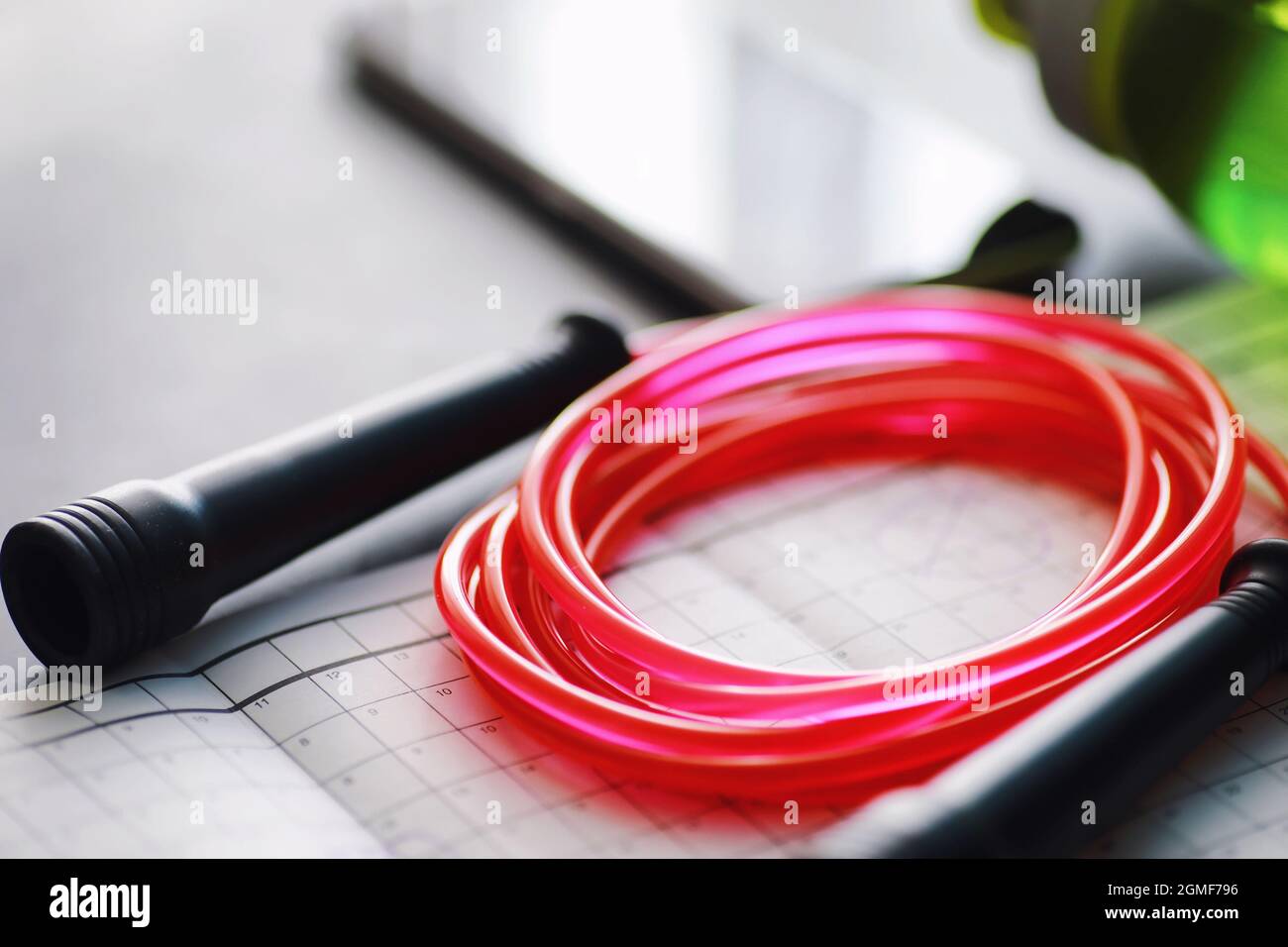 Jump rope. Physical education. Sports exercise equipment. Rope ...