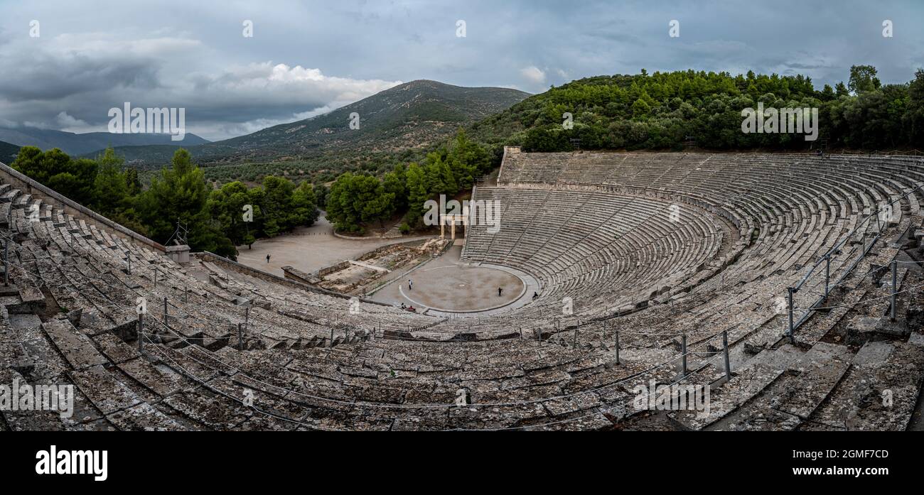 Ancient Theatre of the Asklepieion at Epidaurus Stock Photo