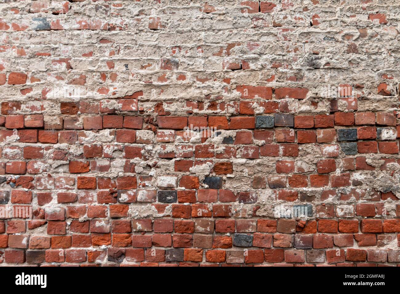 old brick and concrete textured wall Stock Photo
