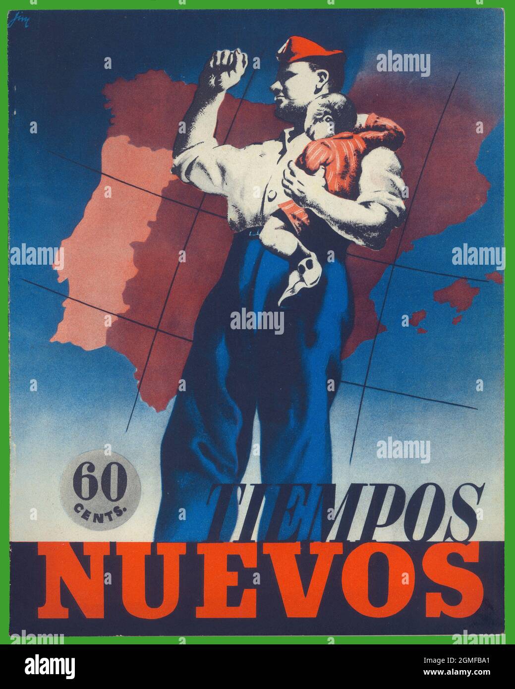 España. Portada de la revista de sociología, arte y economía Tiempos  Nuevos, editada en Barcelona, abril de 1937 Stock Photo - Alamy