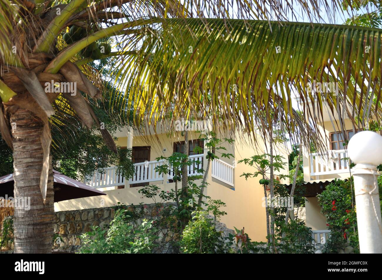 Hotel rooms, Complexo Ancora, Vilankulos, Inhambane, Mozambique. Luxury accommodation is now available in several exclusive tourist compounds. Stock Photo