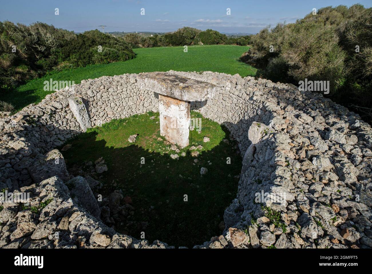 Torrellisar Vell Taula, Alaior, Menorca, Balearic Islands, Spain. Stock Photo