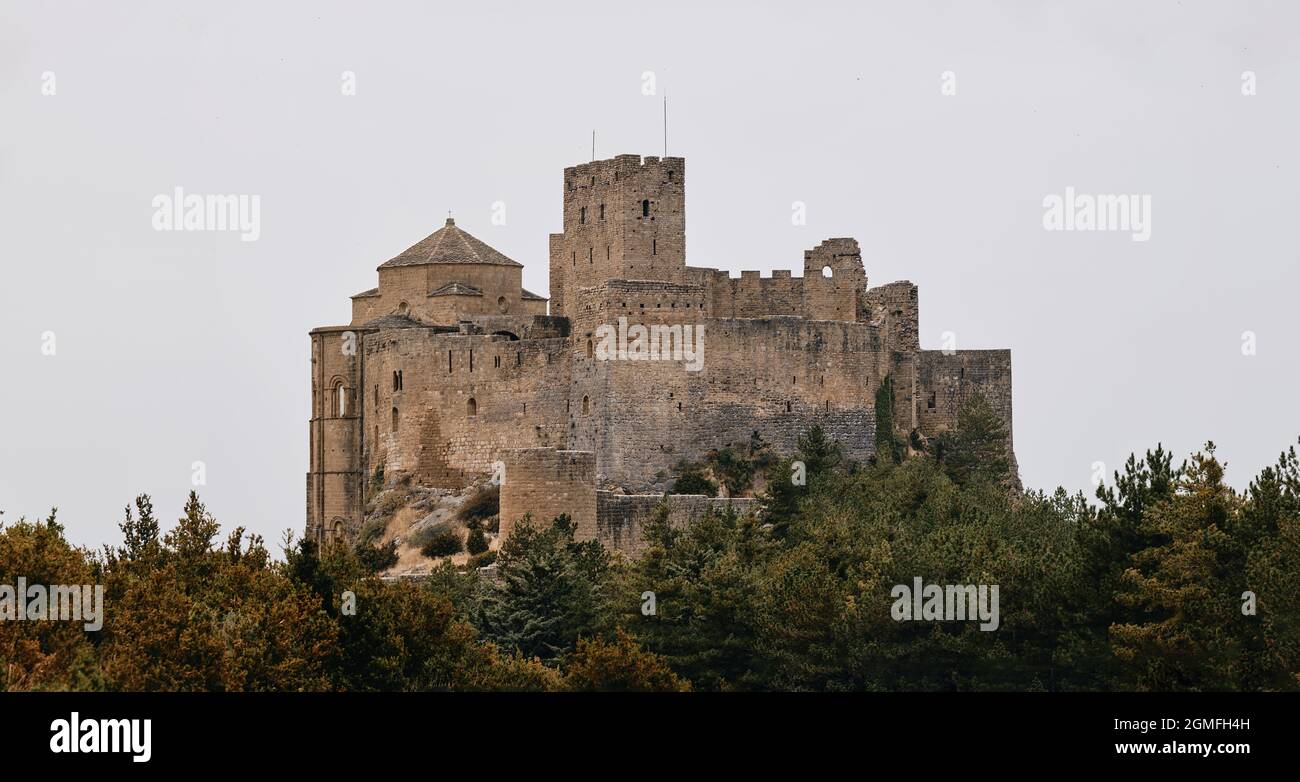 Panoramic of the Castle of Loarre. In this castle the movie The kingdom ...
