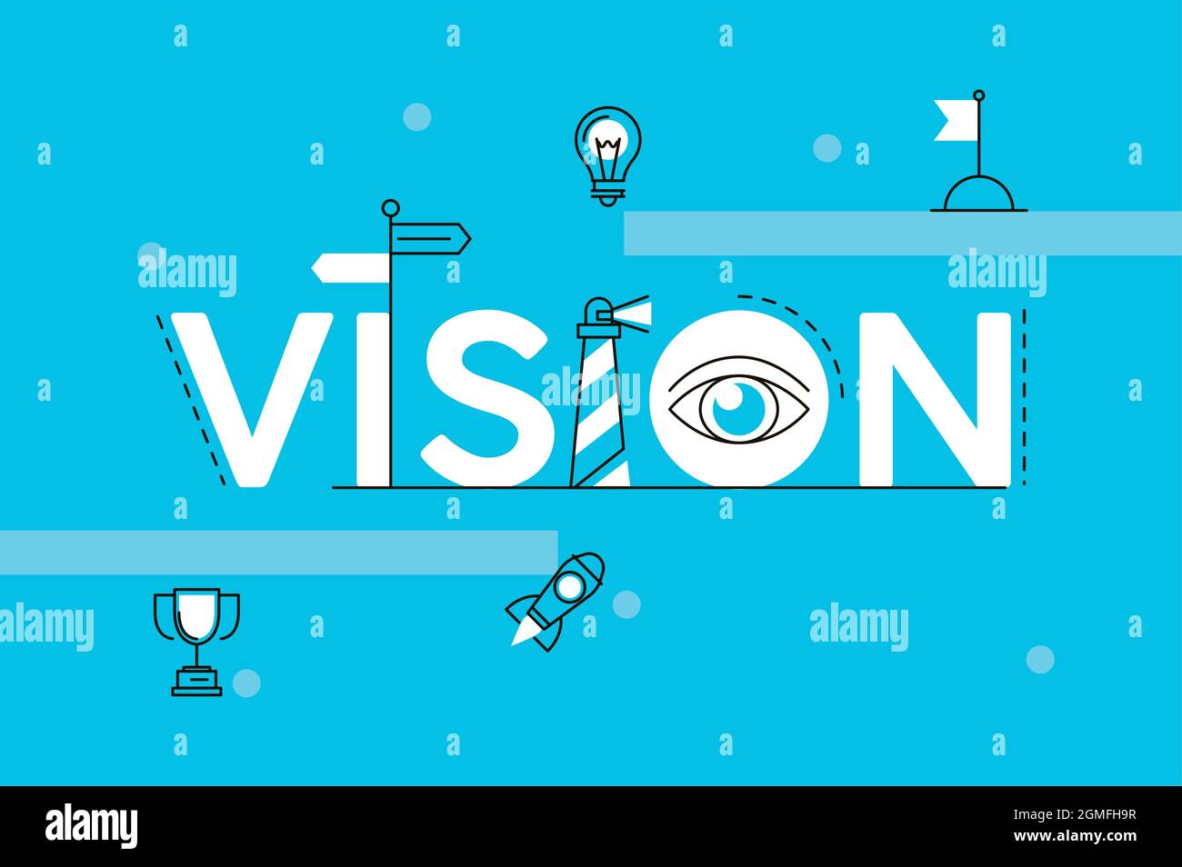vision business word Stock Vector