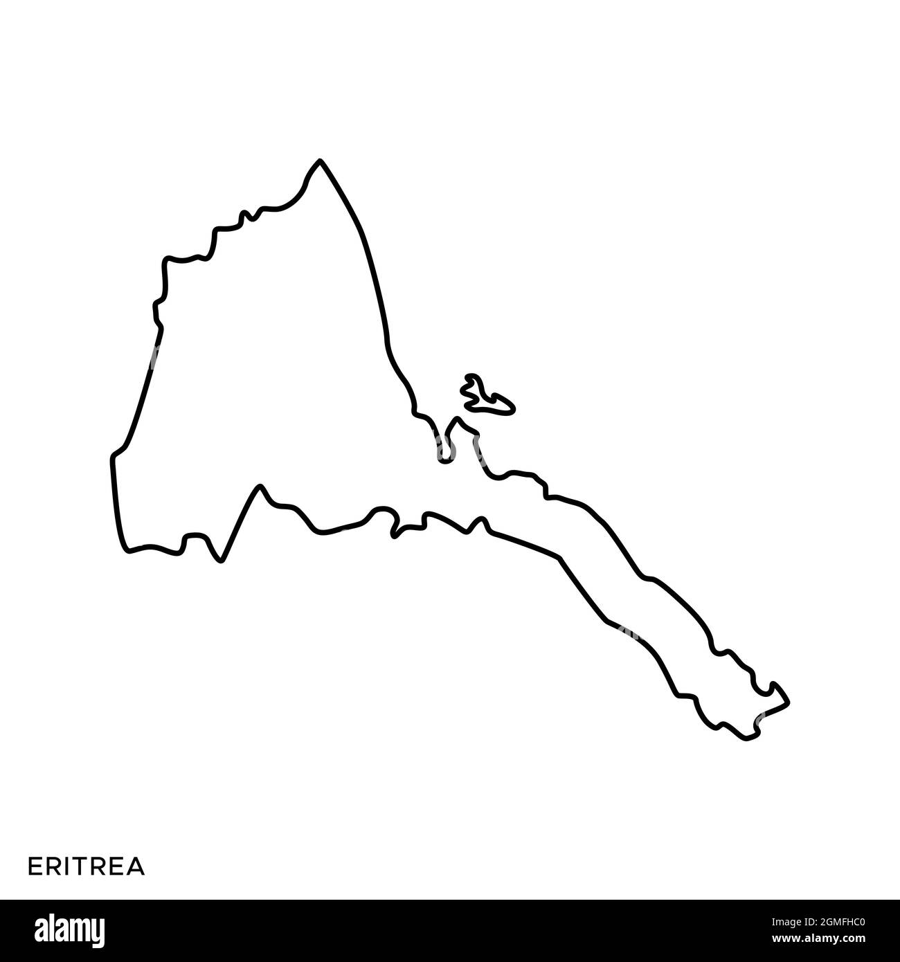 Line map of Eritrea vector stock illustration design template. Editable stroke. Vector eps 10. Stock Vector