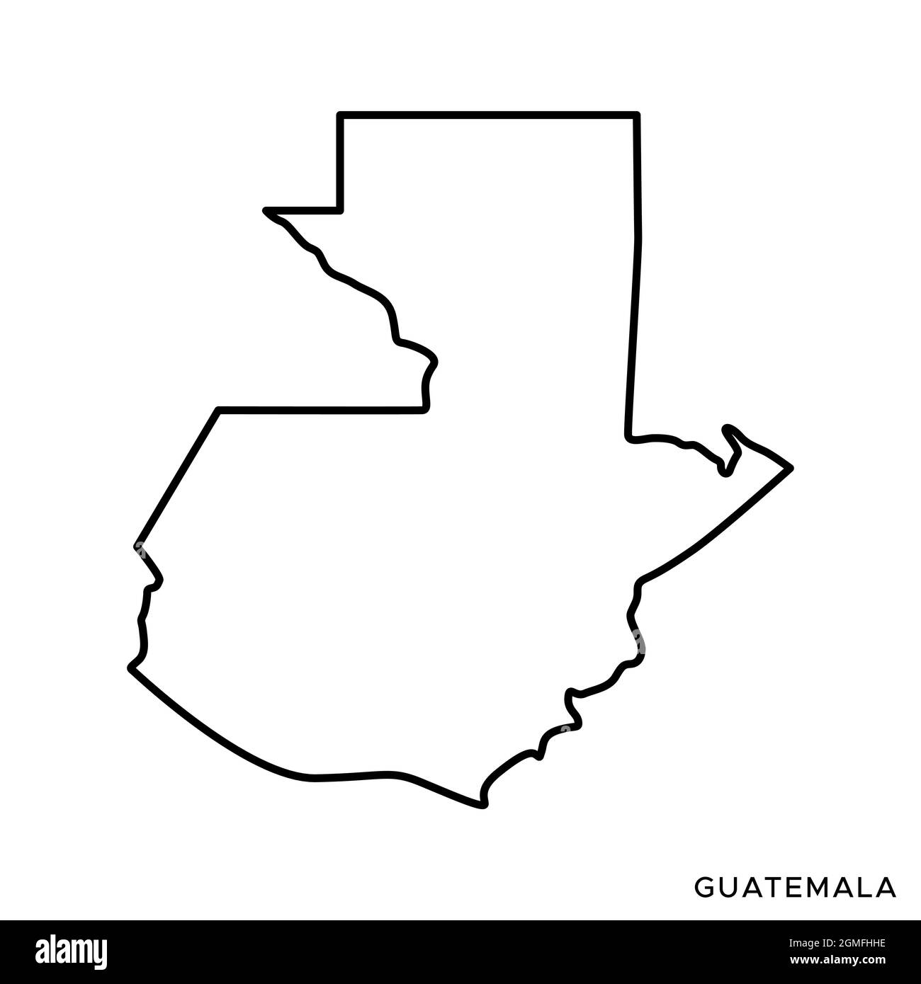 Line map of Guatemala vector stock illustration design template. Editable stroke. Vector eps 10. Stock Vector