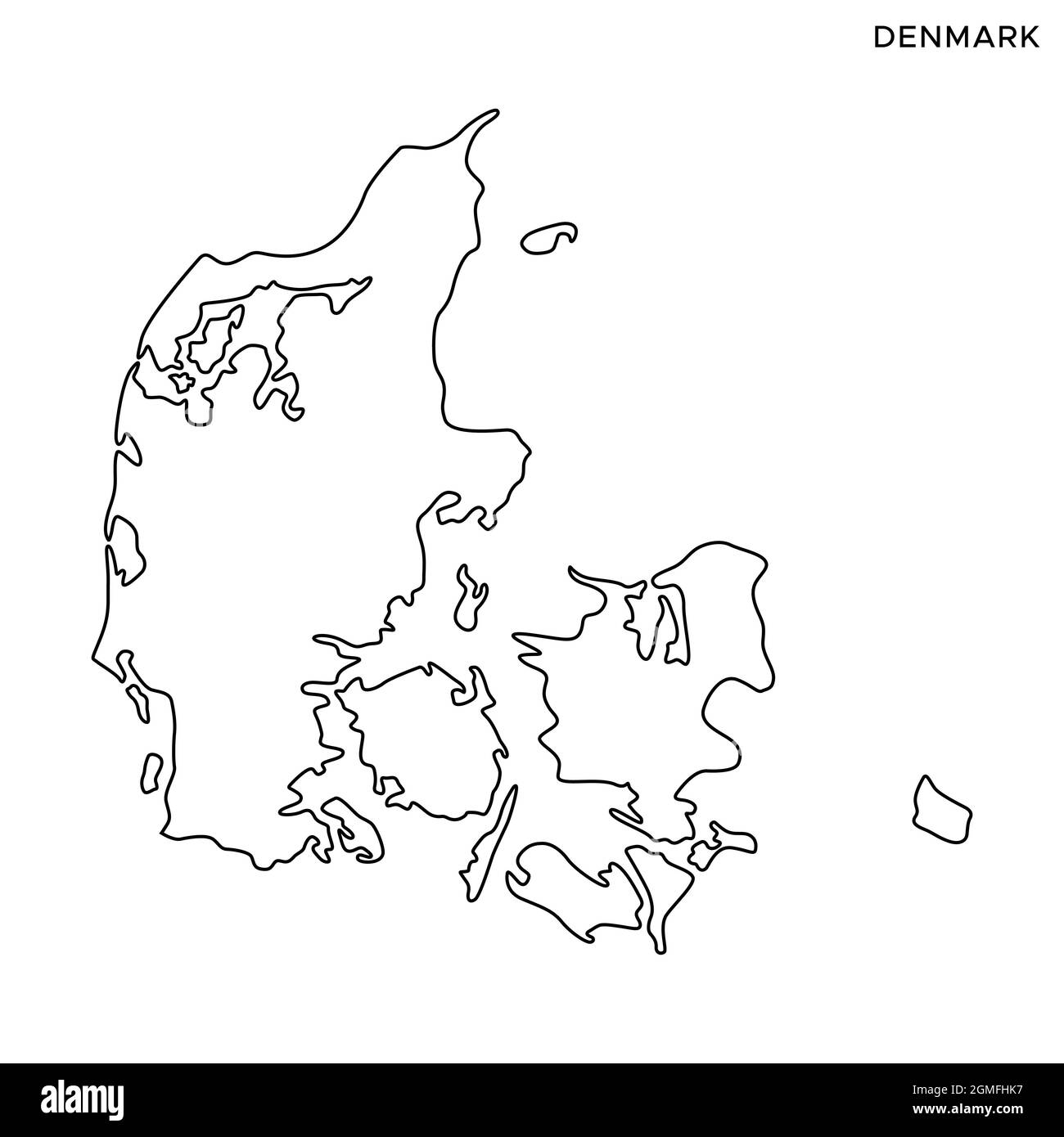 Line map of Denmark vector stock illustration design template. Editable ...