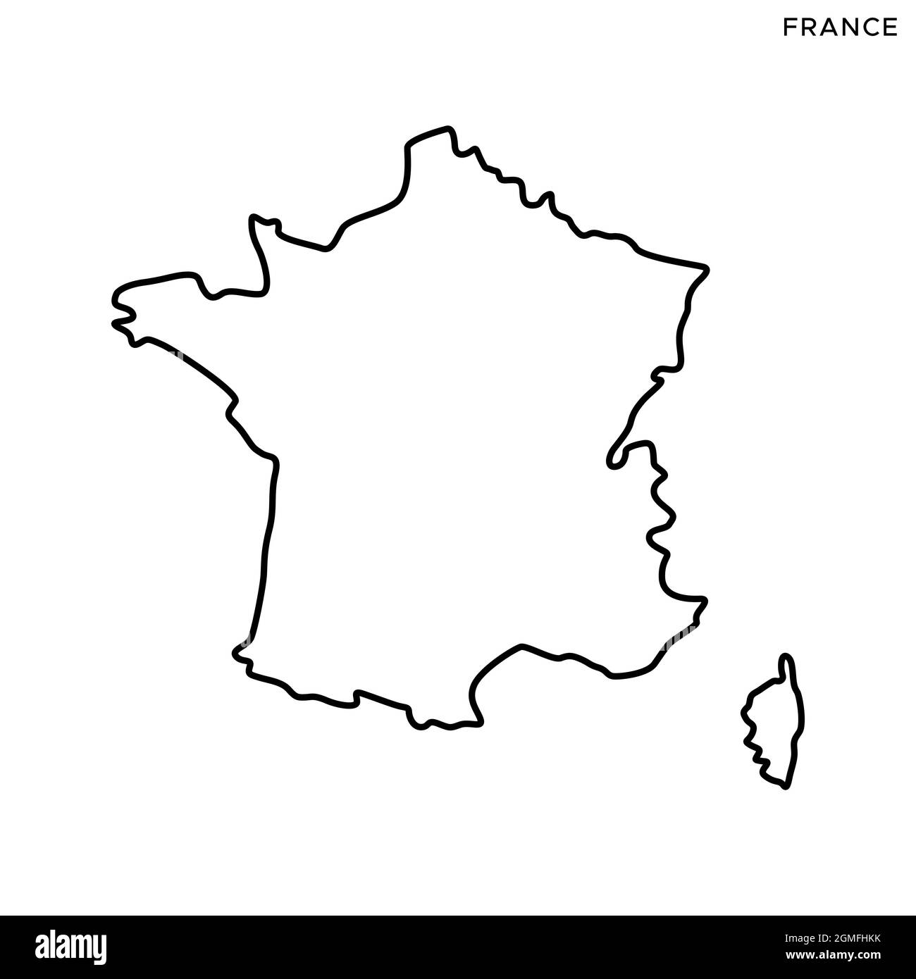Line map of France vector stock illustration design template. Editable