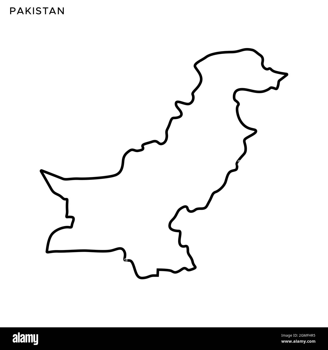 Pakistan map outline vector Cut Out Stock Images & Pictures - Alamy