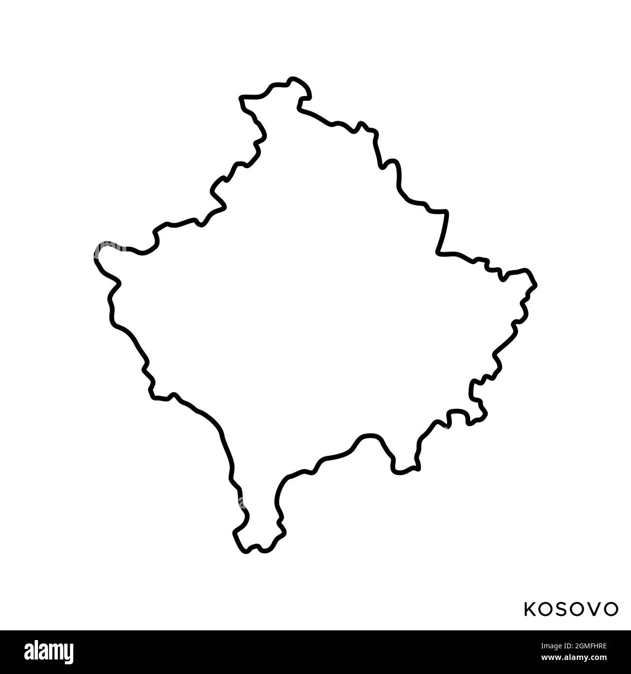 Line map of Kosovo vector stock illustration design template. Editable stroke. Vector eps 10. Stock Vector