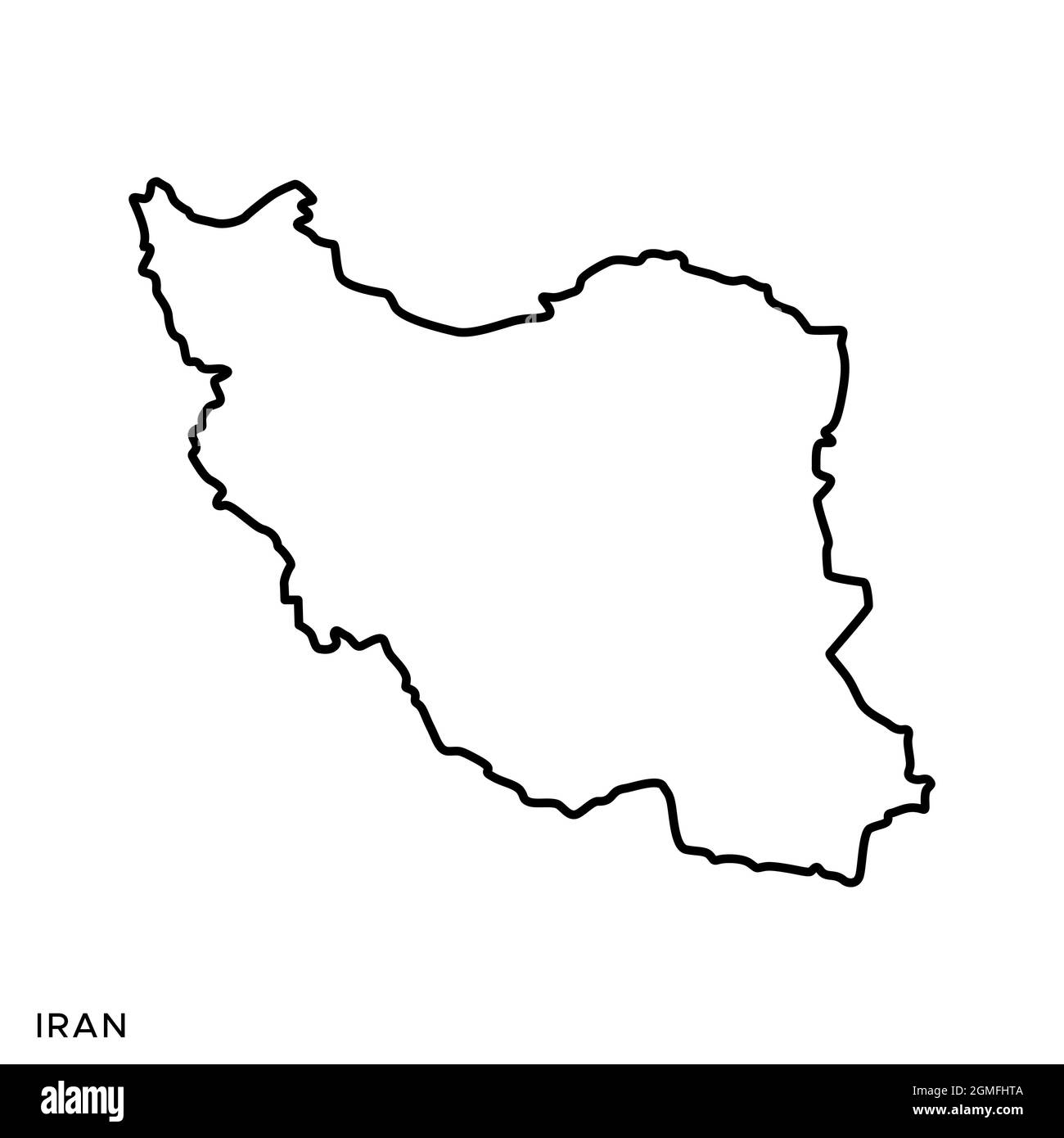 Line map of Iran vector stock illustration design template. Editable stroke. Vector eps 10. Stock Vector