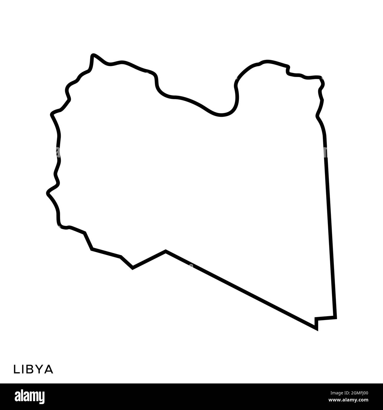 Line Map Of Libya Vector Stock Illustration Design Template Editable