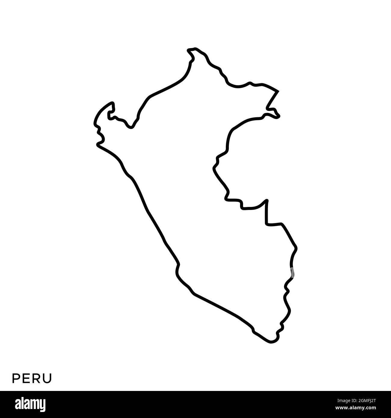 Line map of Peru vector stock illustration design template. Editable  stroke. Vector eps 10 Stock Vector Image & Art - Alamy
