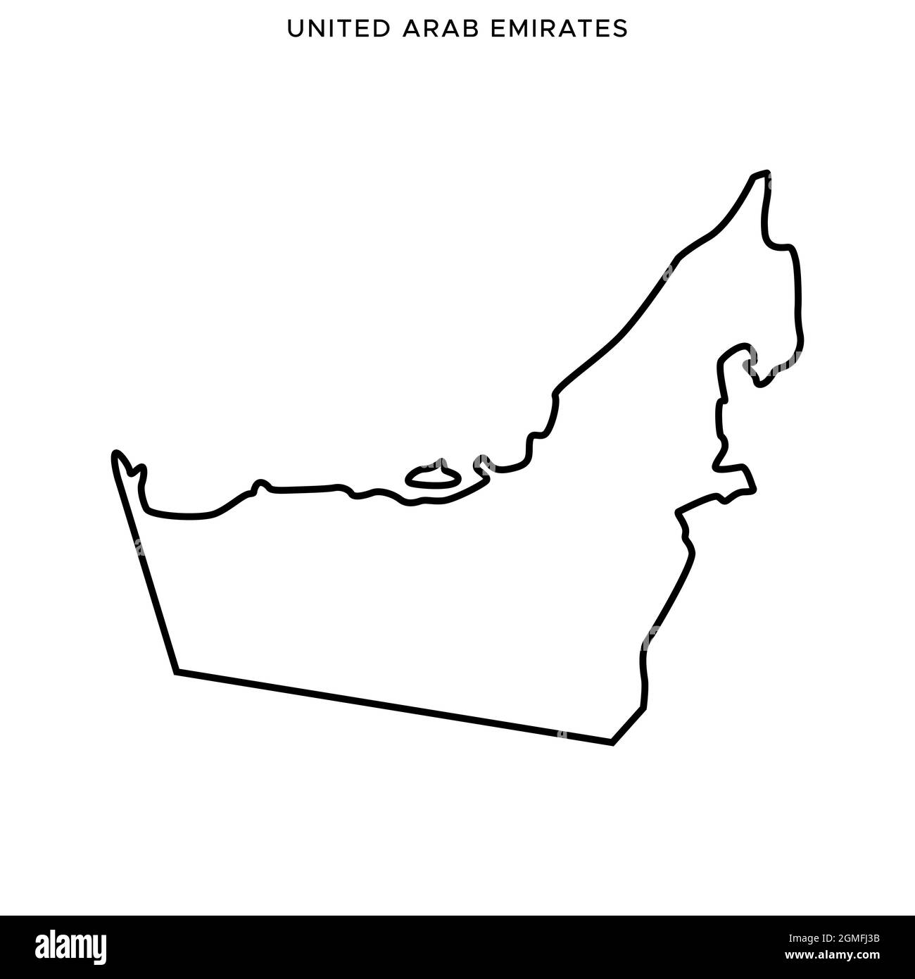 Line map of United Arab Emirates vector stock illustration design template. Editable stroke. Vector eps 10. Stock Vector