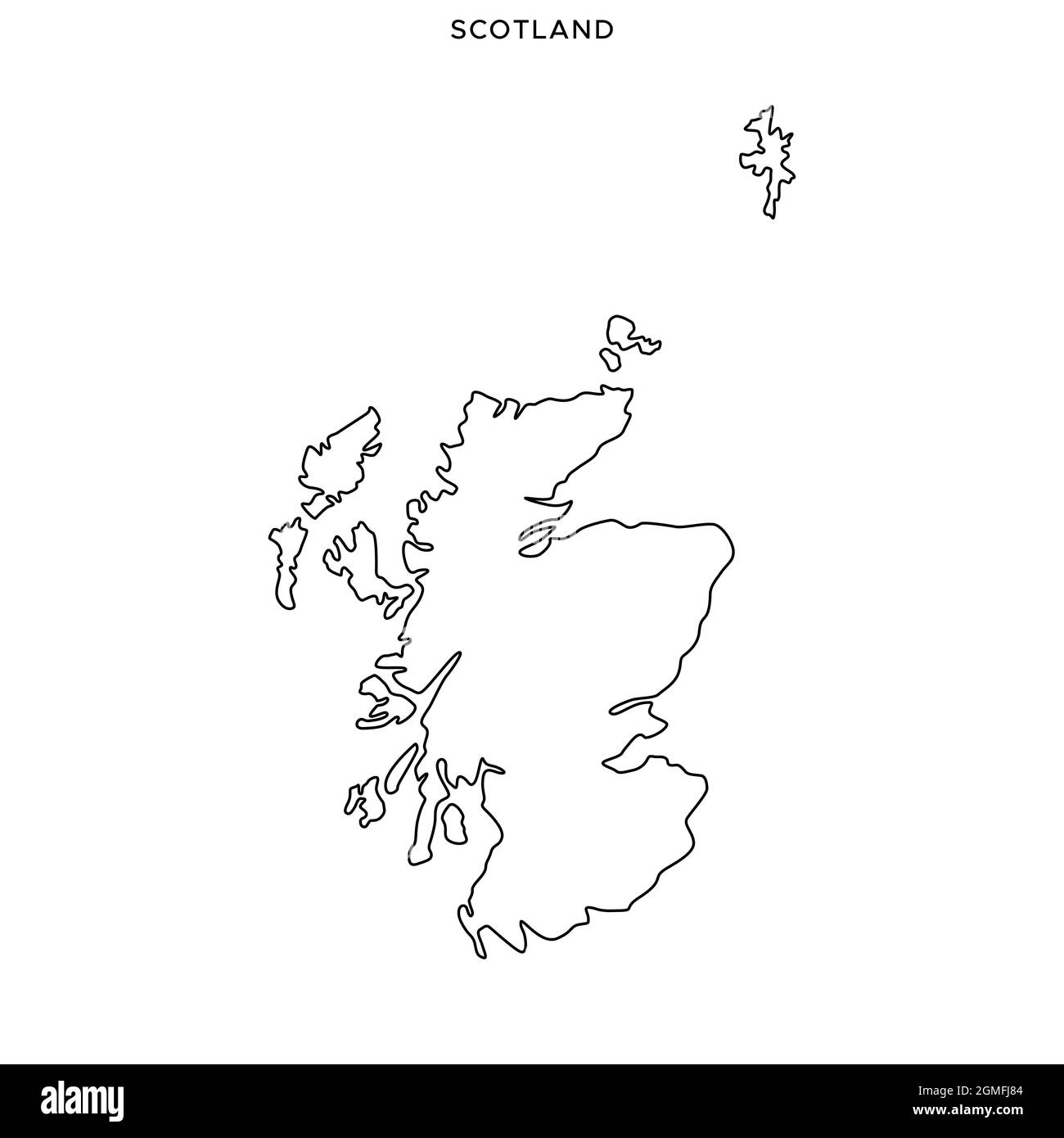 Blank Map Of Scotland Line Map Of Scotland Vector Stock Illustration Design Template. Editable  Stroke. Vector Eps 10 Stock Vector Image & Art - Alamy