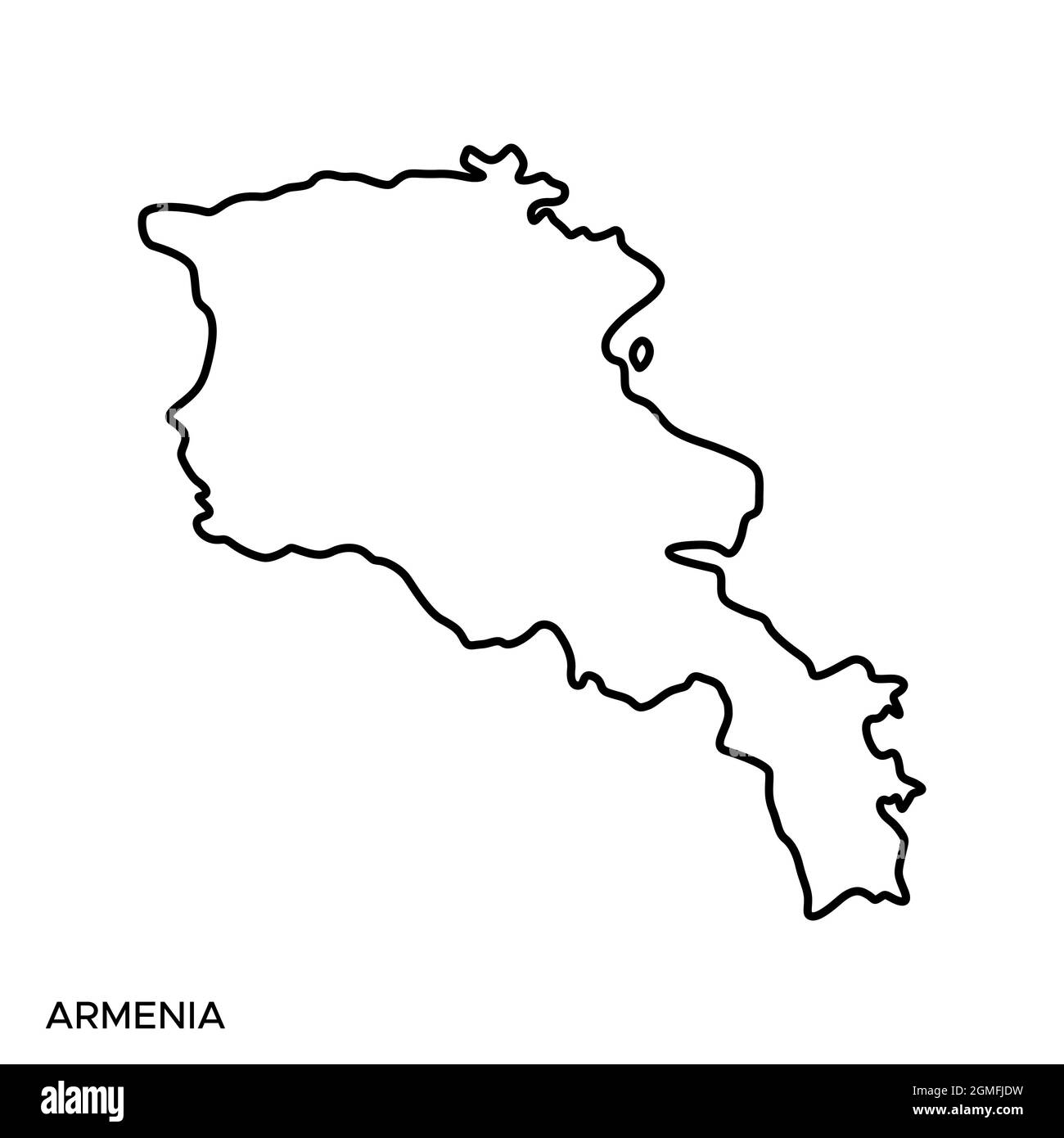 Line map of Armenia vector stock illustration design template. Editable stroke. Vector eps 10. Stock Vector