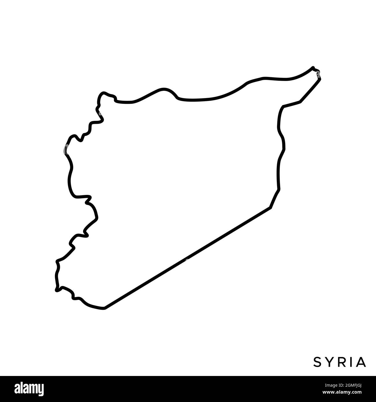 Line map of Syria vector stock illustration design template. Editable stroke. Vector eps 10. Stock Vector