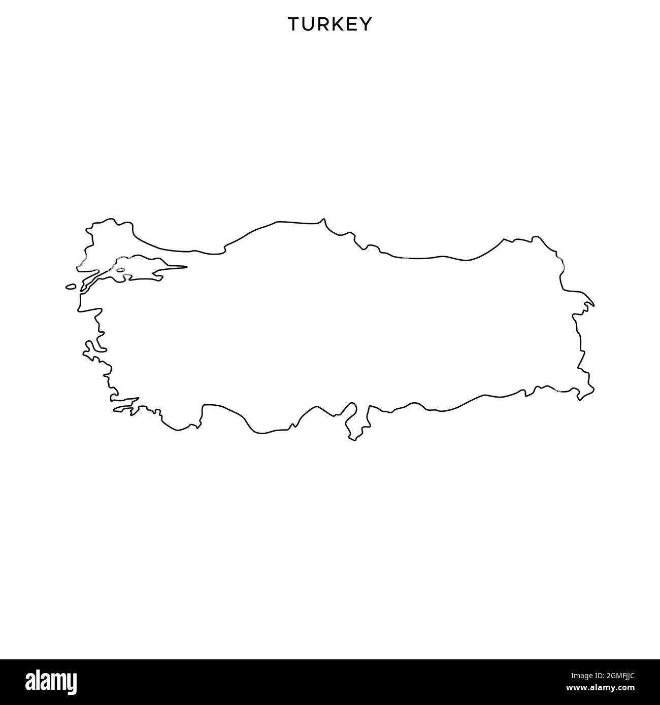 Line map of Turkey vector stock illustration design template. Editable ...