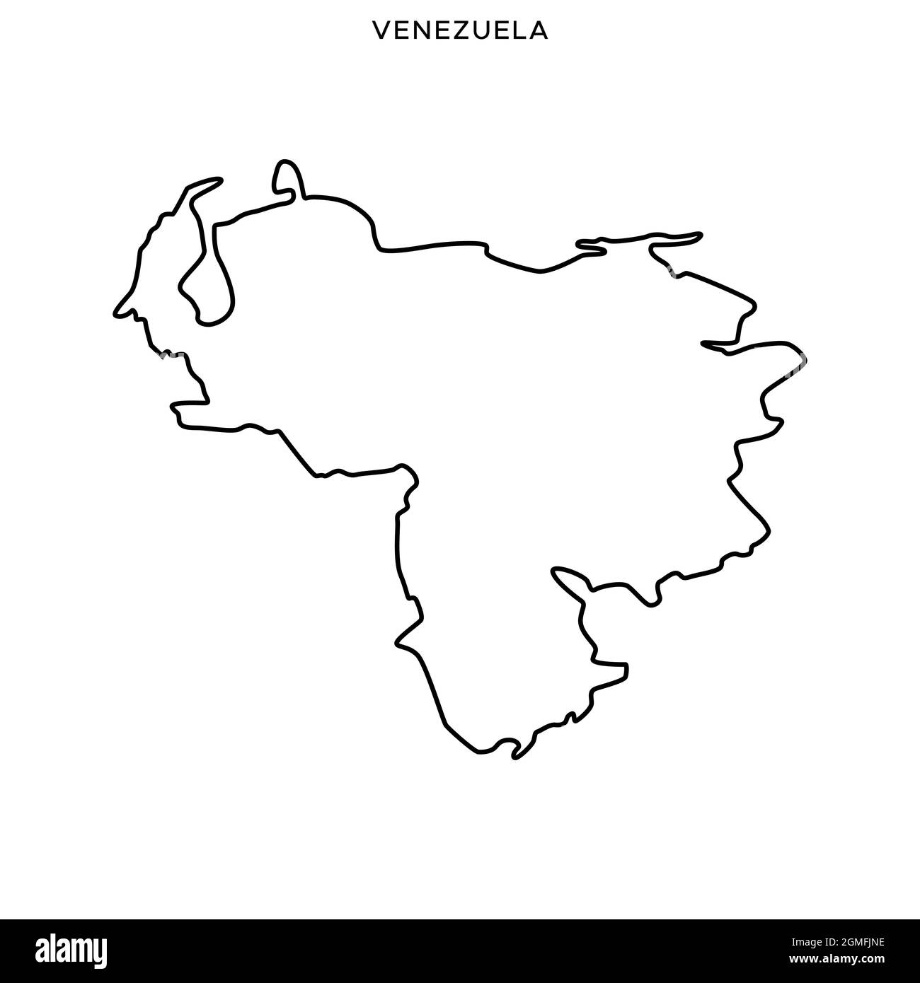 Line map of Venezuela vector stock illustration design template. Editable stroke. Vector eps 10. Stock Vector