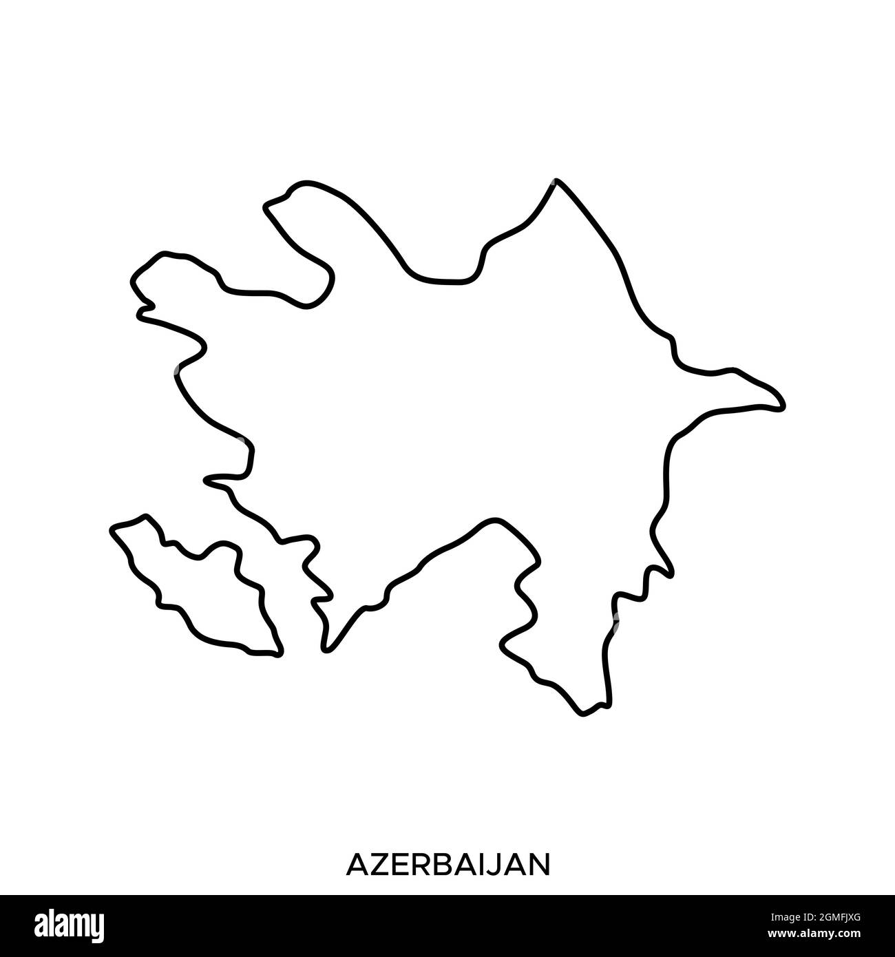 Line map of Azerbaijan vector stock illustration design template. Editable stroke. Vector eps 10. Stock Vector