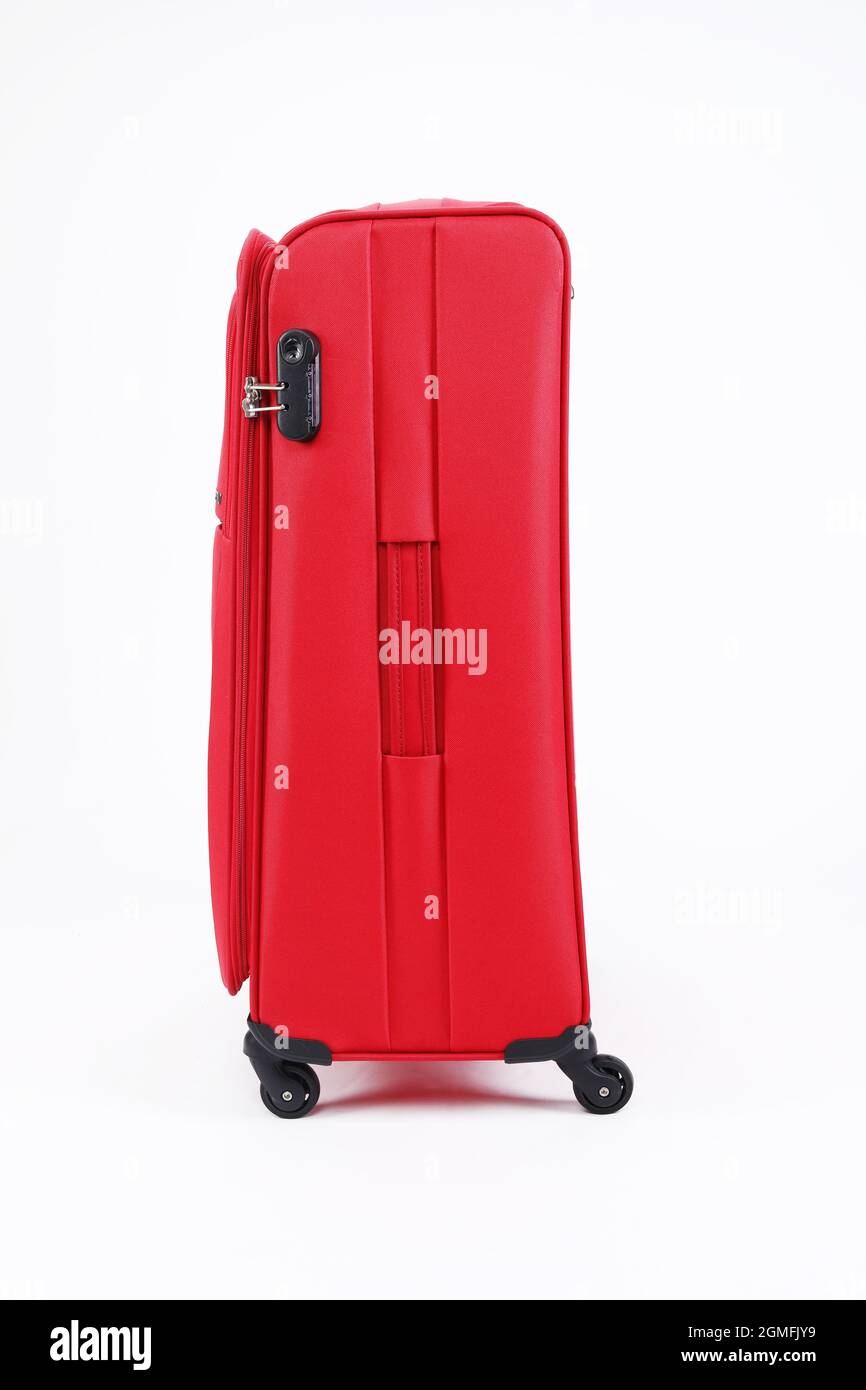 Red Luggage Isolated on White Background Stock Photo Alamy