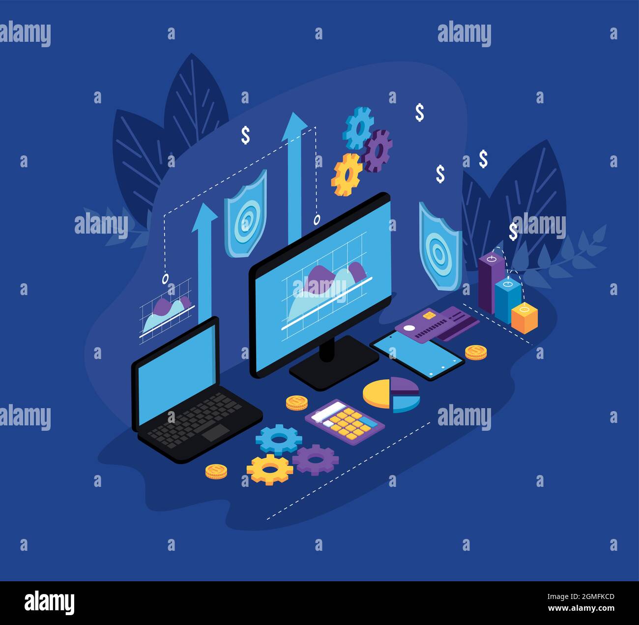 payment solutions technology Stock Vector
