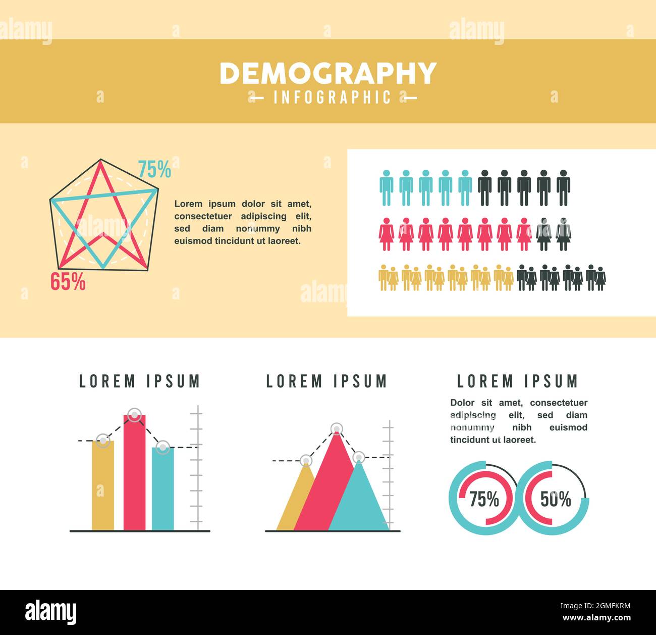 five demography infographic icons Stock Vector Image & Art - Alamy