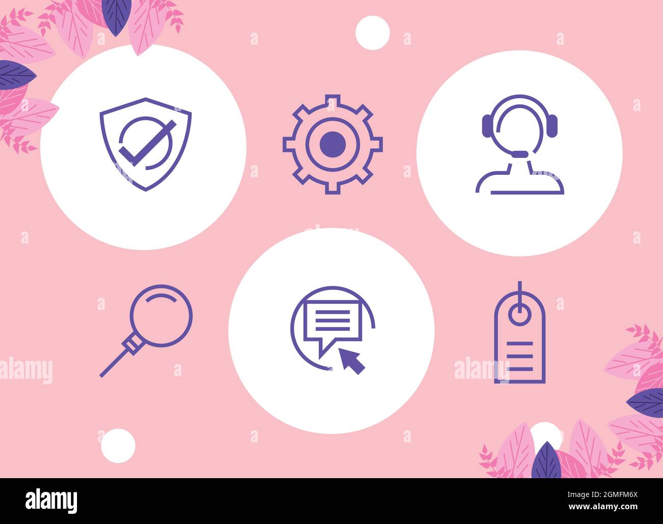 six support service icons Stock Vector Image & Art - Alamy