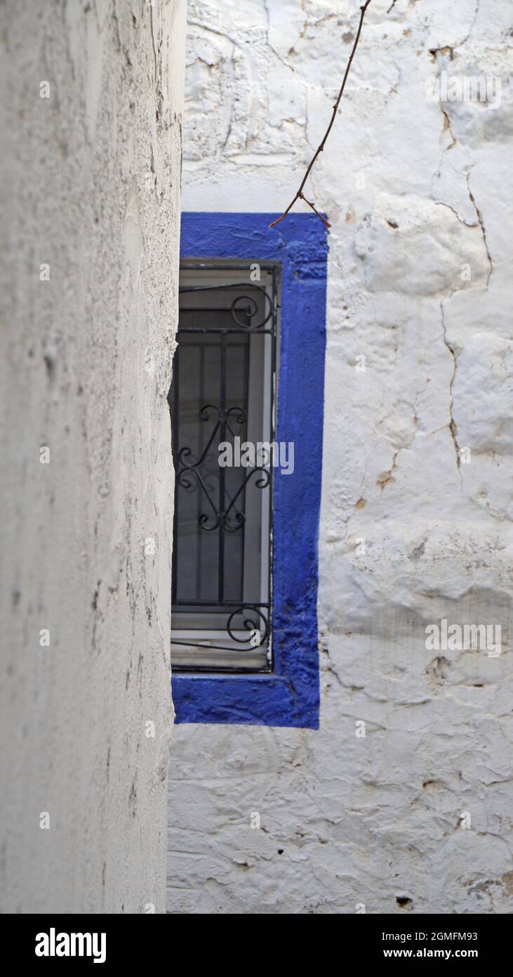 abstract, window on a wall,  Bodrum, Turkey Stock Photo