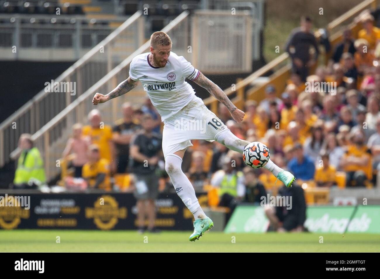 Wolverhampton, UK. 18th Sep, 2021. Brentford Pontus Jansson during the Premier League match between Wolverhampton Wanderers and Brentford at Molineux, Wolverhampton, England on 18 September 2021. Photo by Andrew Aleksiejczuk/PRiME Media Images. Credit: PRiME Media Images/Alamy Live News Stock Photo