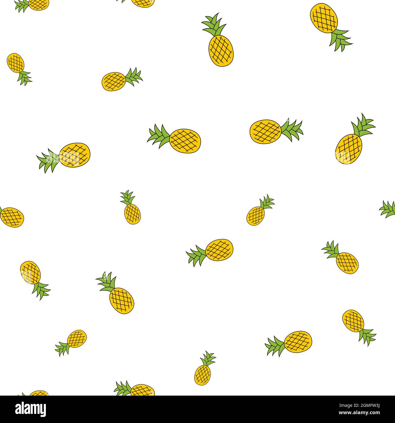 Pineapple cute seamless pattern background for kids textile. Vector ...