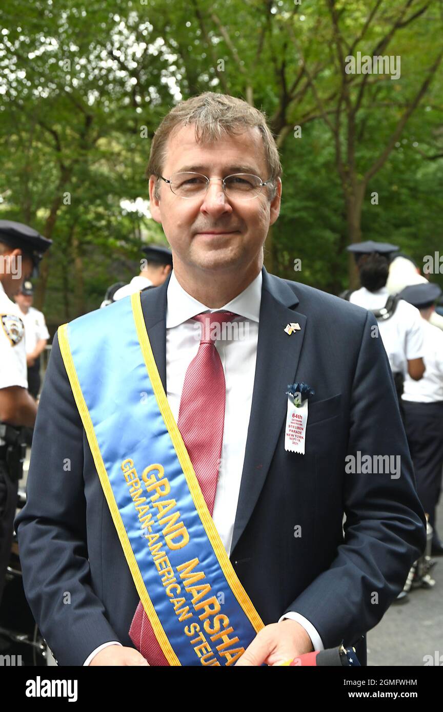 Grand Marshall German Counsel General David Gill attends the 64th