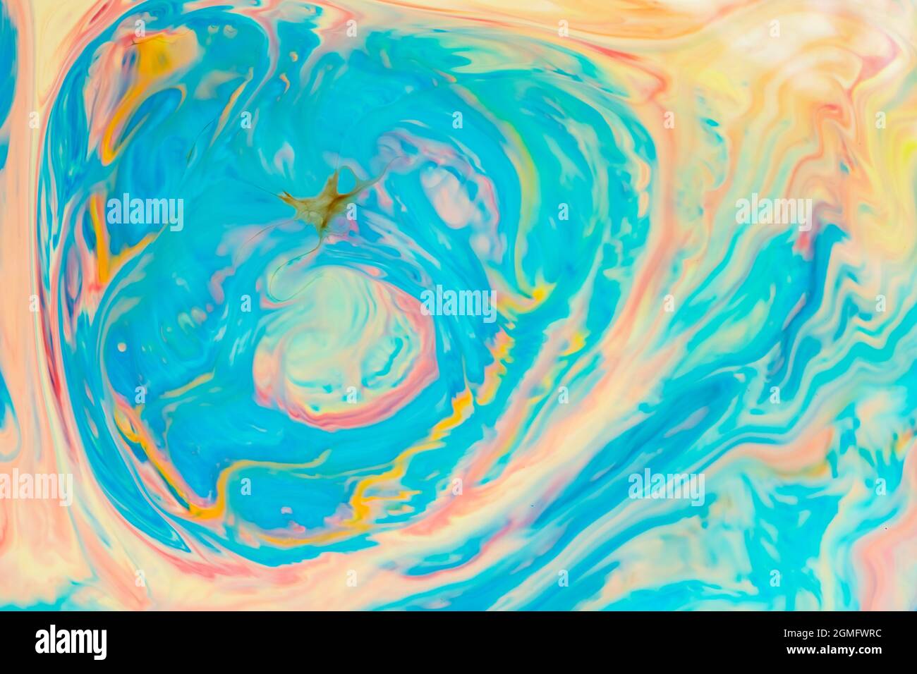 Abstract multicolored liquid background. Abstract ink design template mixed texture background. Psychedelic multicolored pattern. Fluid art Stock Photo