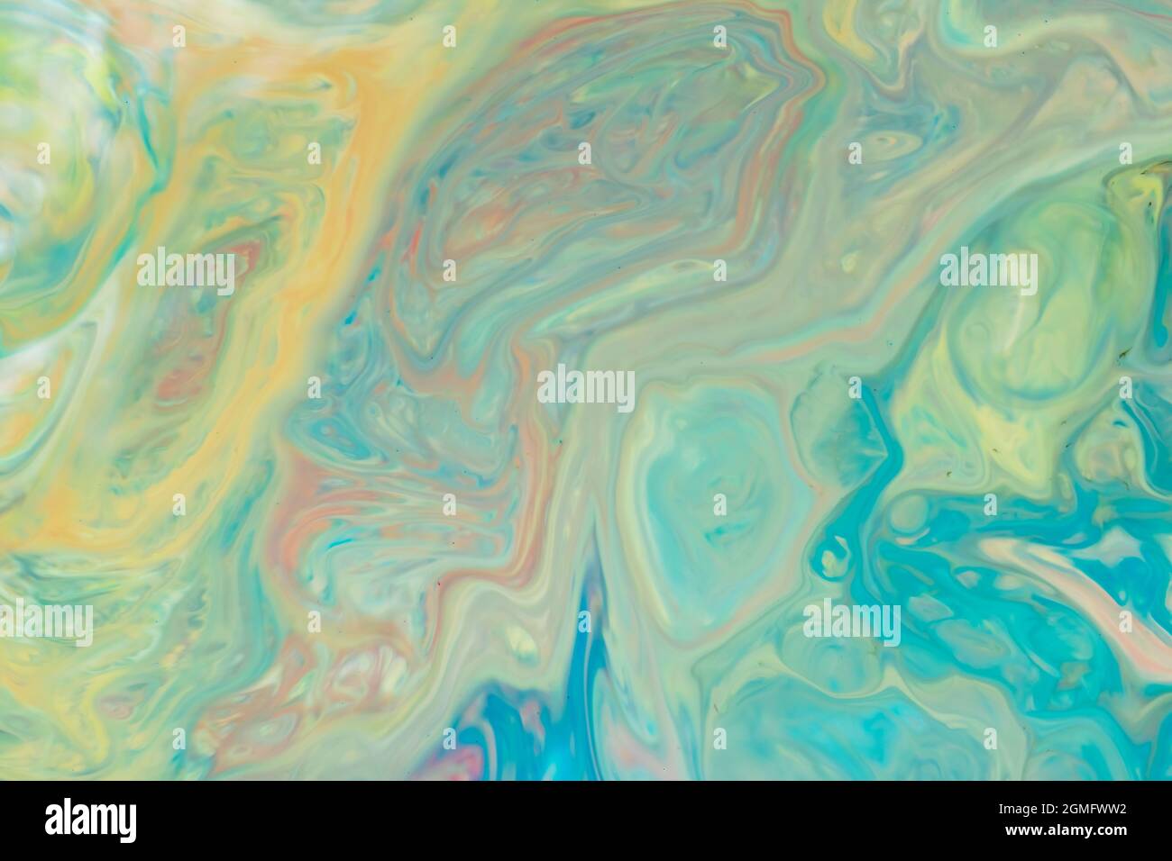 Abstract multicolored liquid background. Abstract ink design template mixed texture background. Psychedelic multicolored pattern. Fluid art Stock Photo