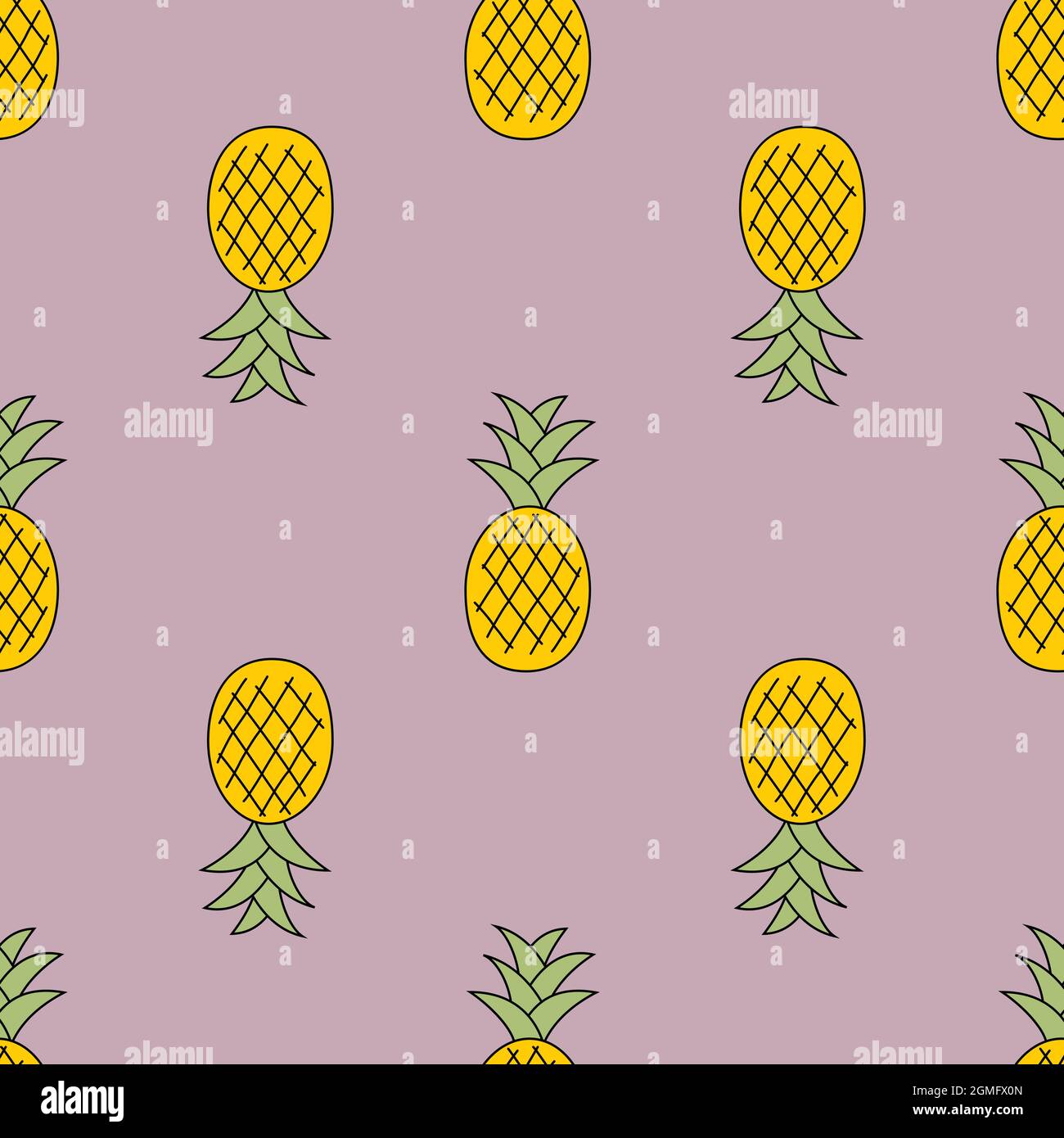 Pineapple cute seamless pattern background for kids textile. Vector ...