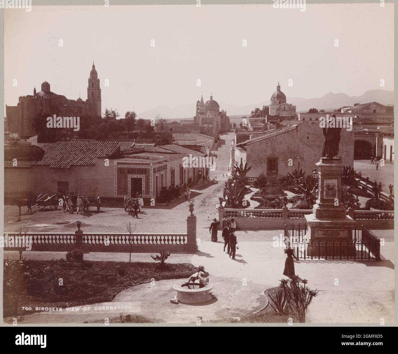 Birdseye view of Cuernavaca, Morelos, Old Mexico1898, Mayo & Weed photographers Stock Photo