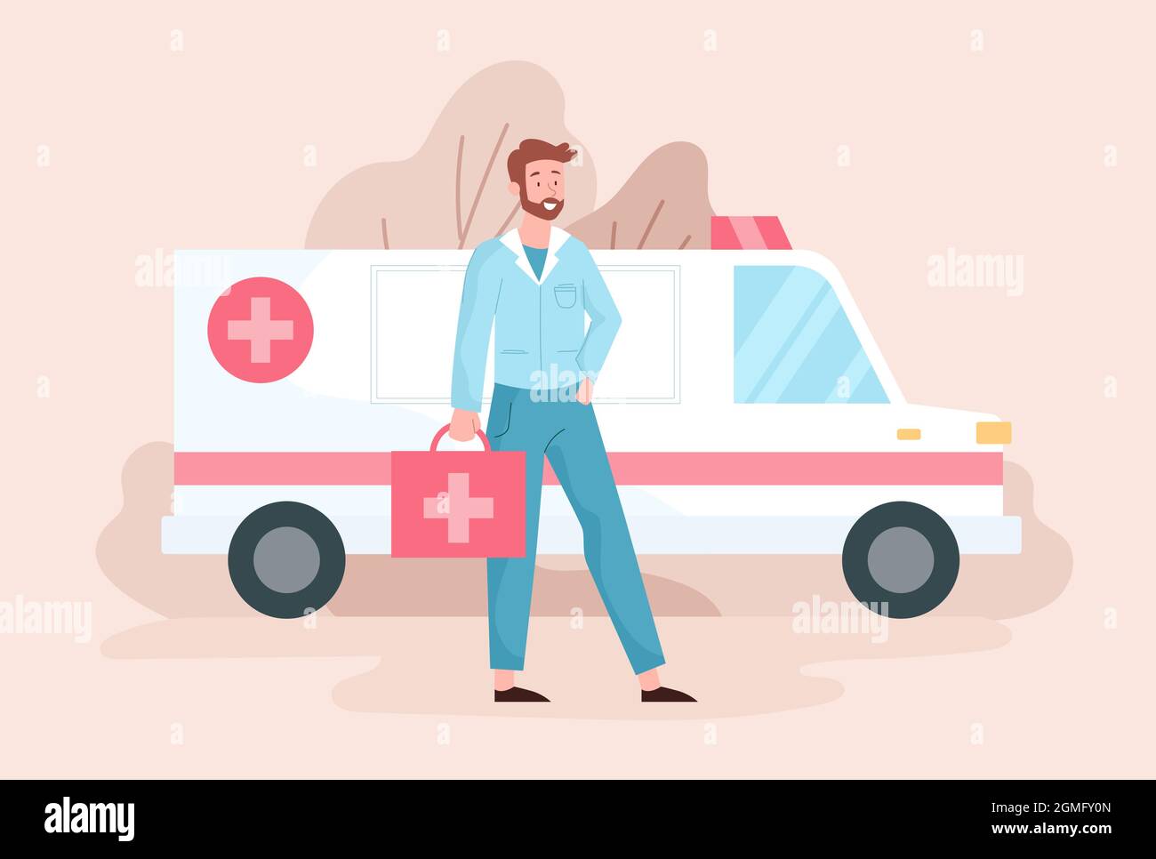 Ambulance doctor concept Stock Vector