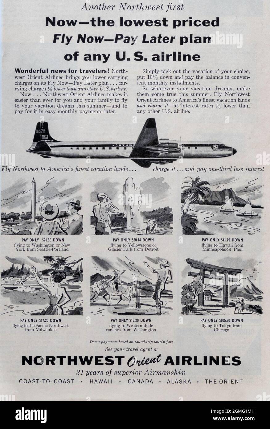 1950's Northwest Orient Airlines 