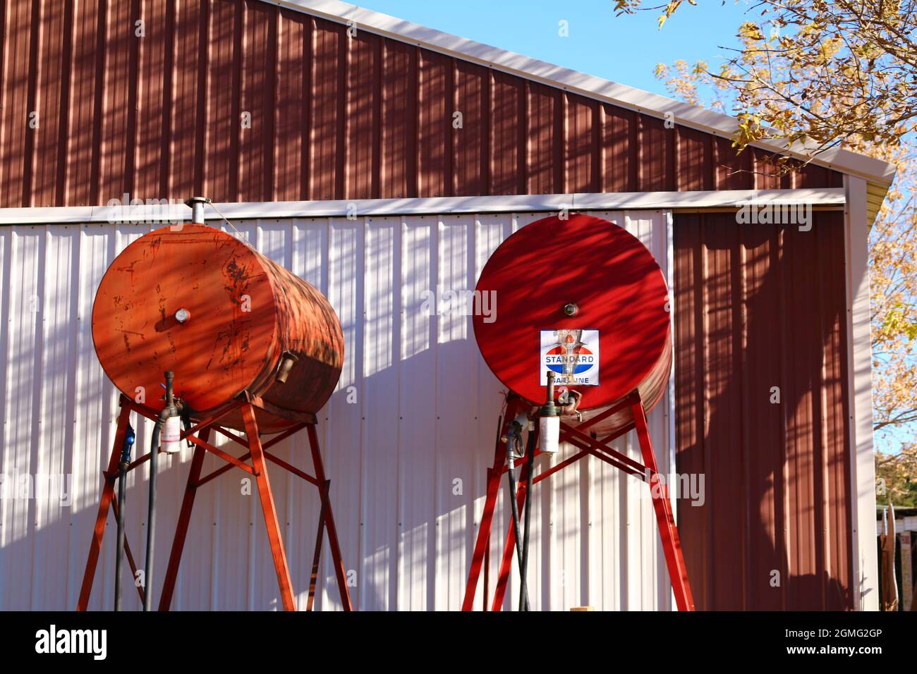 Old Farm Gas Tanks Stock Photo Alamy