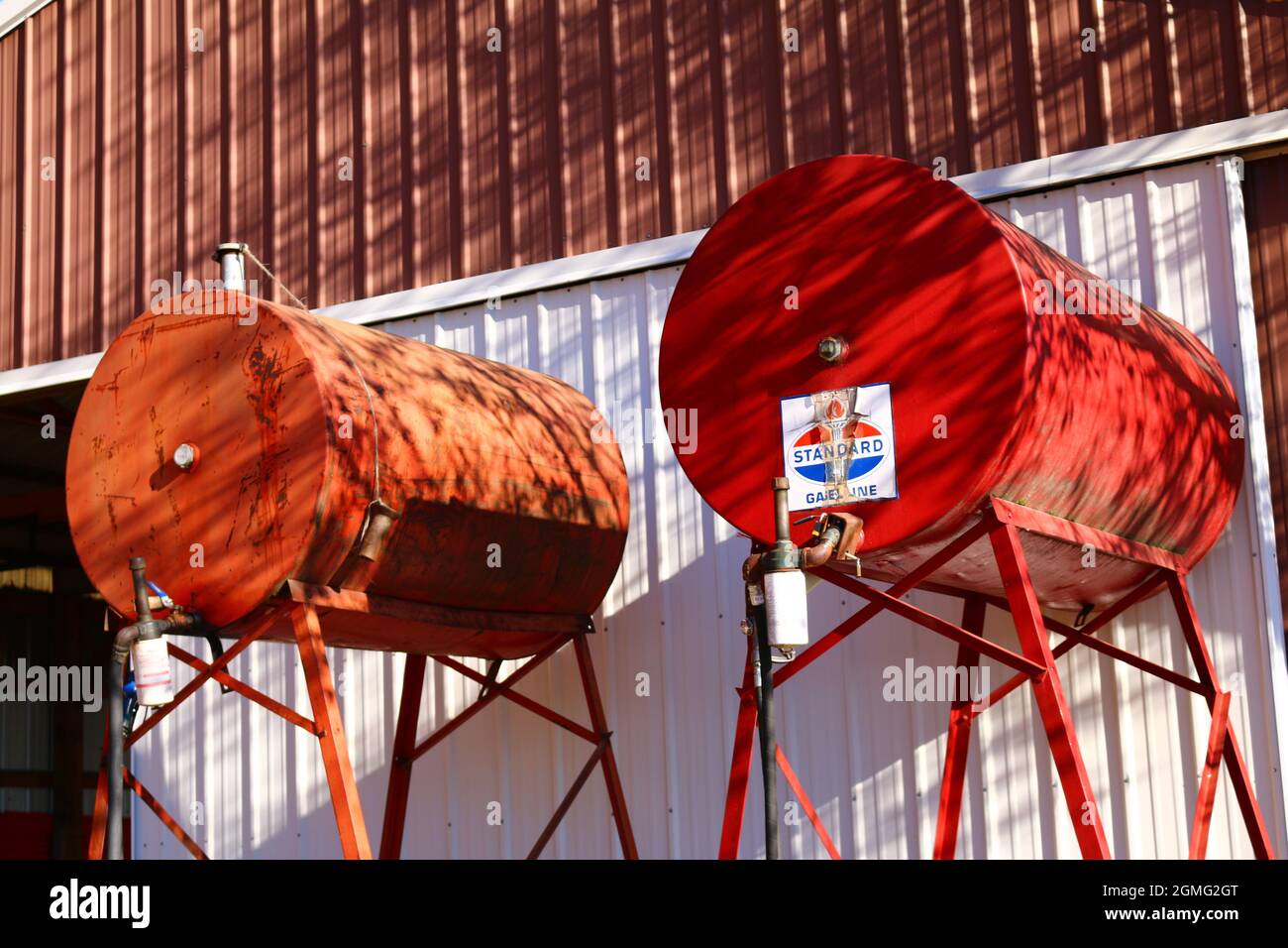 Old Farm Gas Tanks Stock Photo Alamy