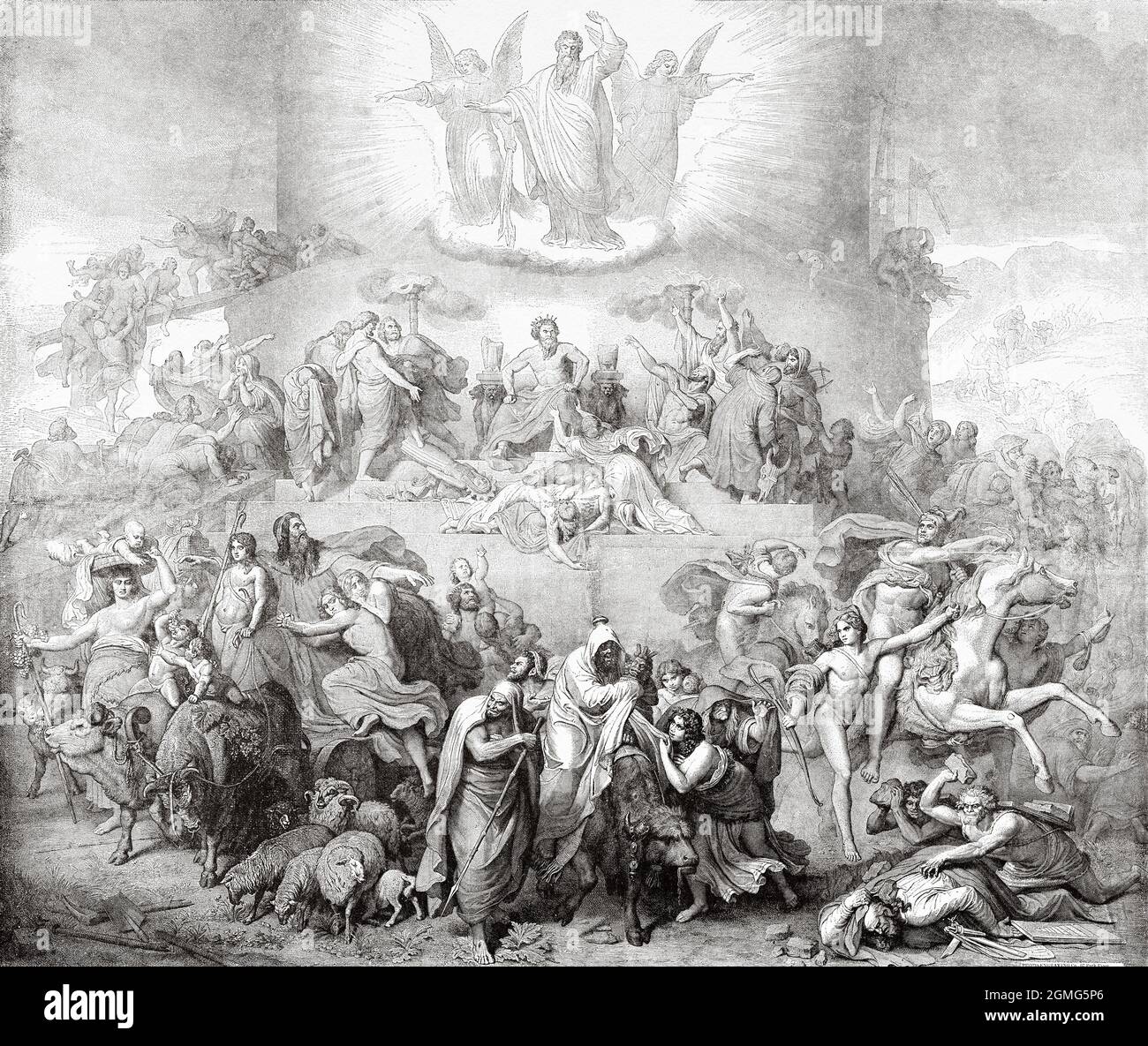 Tower of Babel, fall of Babylon with the Babylonian confusion of