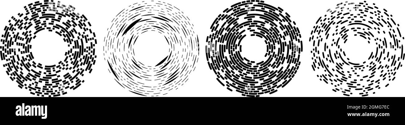 Circular, concentric segmented circles, rings. Abstract geometric ...